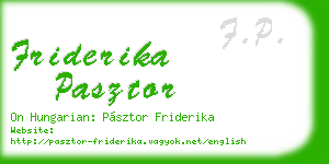 friderika pasztor business card
